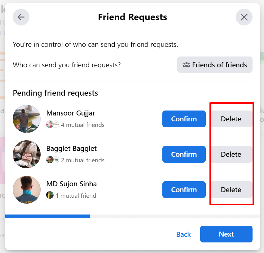 delete friend request